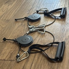 Set of 2 Bowflex 43″ Cable OEM Snap Hook Handles 4” Pulleys Blaze FREE SHIPPING
