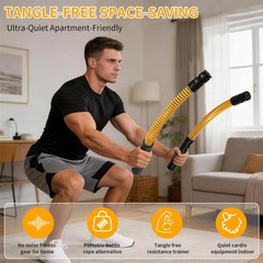 Heavy Duty Ropeless Battle Ropes 4.0 Portable Steel Core Exercise Ropes for H…