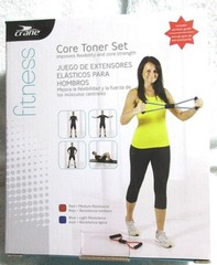 Fitness Resistance Core Toner Set from Crane w Fitness Guide Exercise Athletics