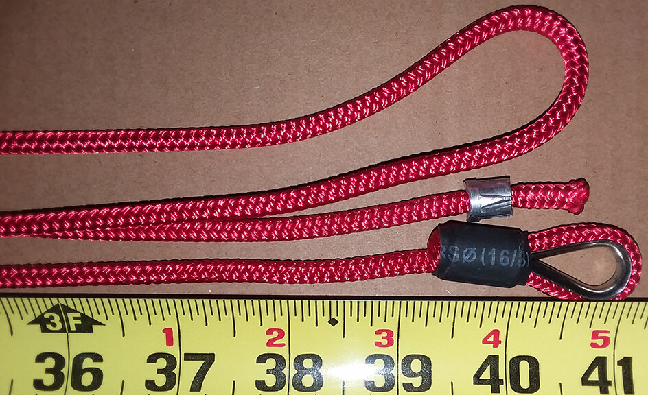ONE USED BOWFLEX HVT 135″ Red Master Cable with Eyelet and Ferrule Stop