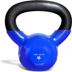 10lb Vinyl Coated Cast Iron Kettlebell for Home Gym, Strength & Fitness