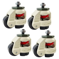 4 PCS 2 Inch(50mm) Leveling Machine Stem Casters Retractable Rubber Leveling
