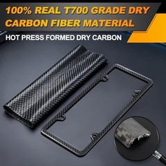 Black Real Carbon Fiber License Plate Frame – 4 Holes Vertical Fixing Hole