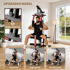 Full Body Workout Machine – 5-in-1 Home Gym Equipment with LAT Pulldown, Ches…
