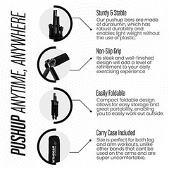 Push Up Bar – Folding Dip Bar for Home Workout, Lightweight & Portable Hawk Red