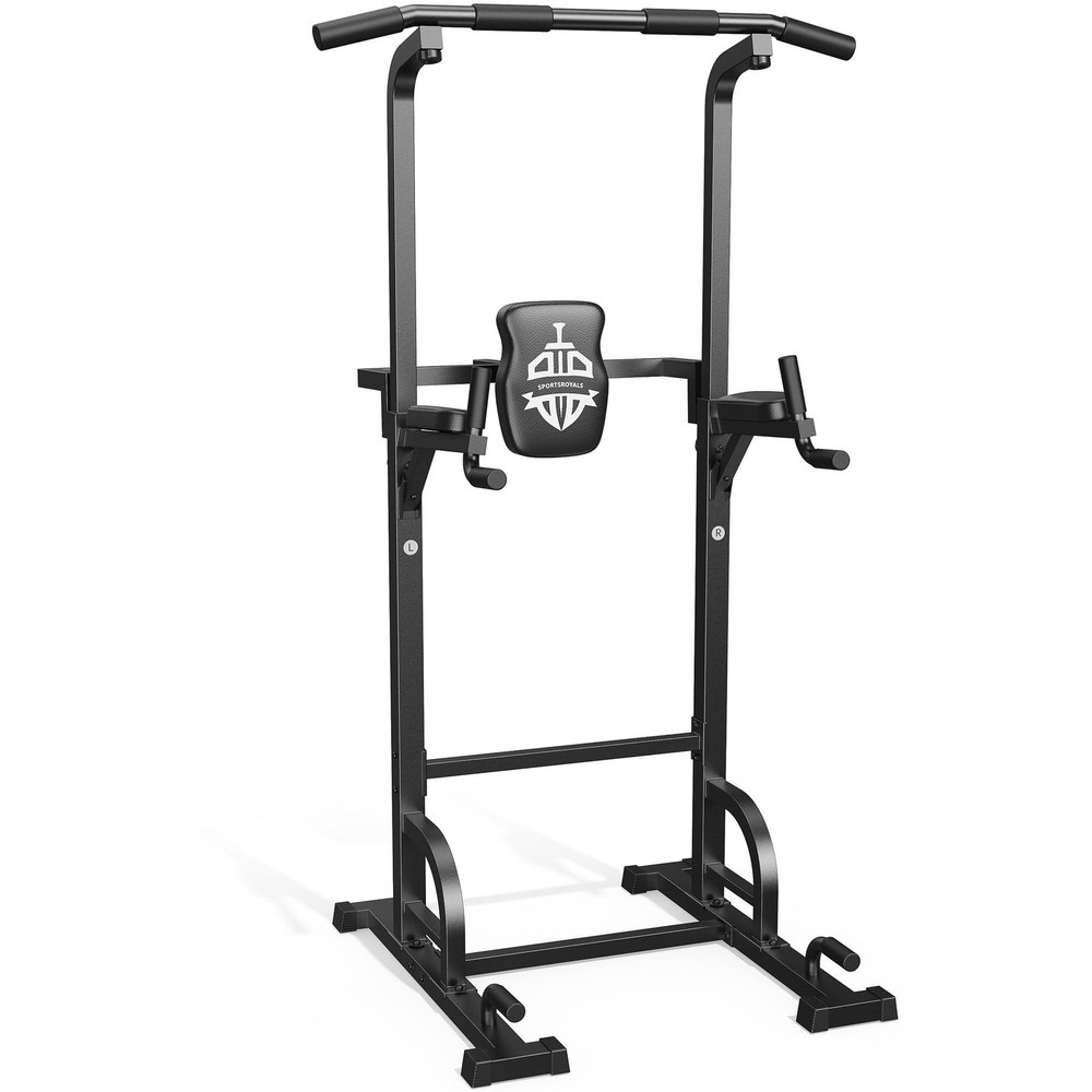 Sportsroyals Power Tower Dip Station Pull Up Bar ,Workout Equipment- Black-01