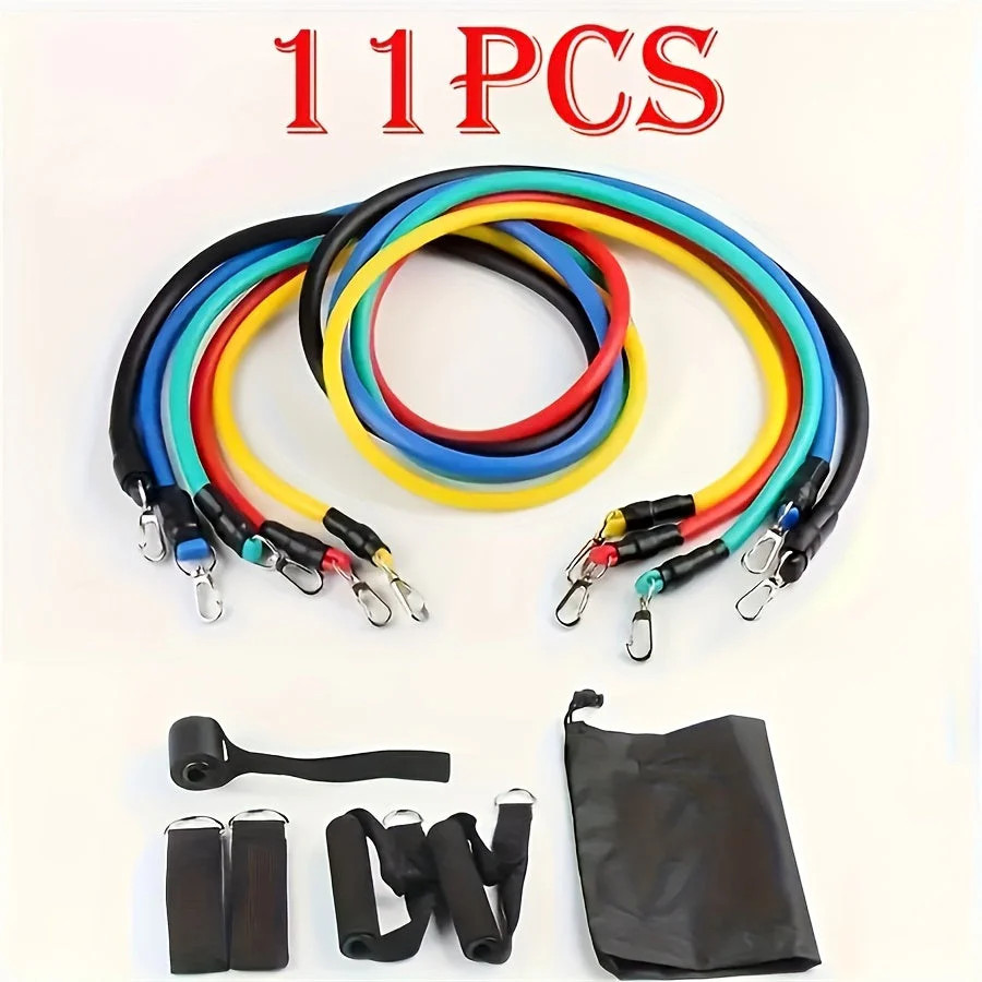 11PCS Resistance Bands Set TPE Exercise Bands for Home Gym Fitness Training