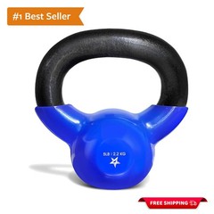 Portable Vinyl Coated Cast Iron Kettlebell – 5-100 LB for Full Body Workouts