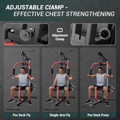 Home Gym Station 300lb Capacity Space-Saving Full Body Workout Machine