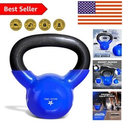 Durable 10 lb Vinyl Kettlebell – Perfect for Full Body Workouts & Grip Strength