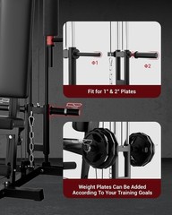 5-in-1 Home Gym Equipment , Workout Machine with LAT Pulldown, 300LB Capacity