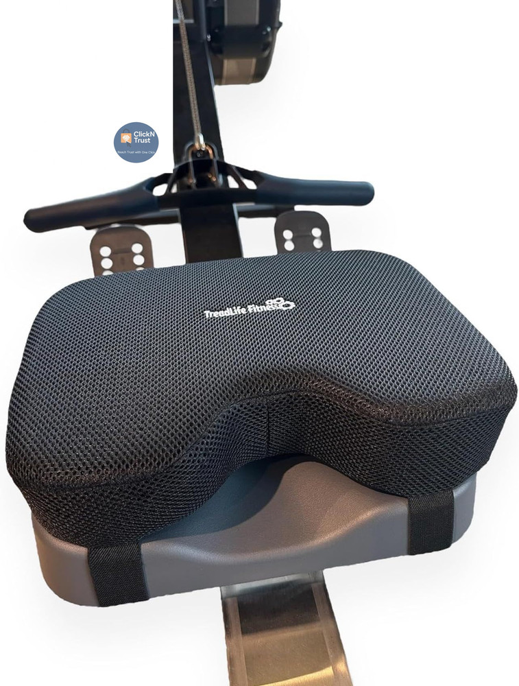 TreadLife Fitness Universal Rowing Machine Seat Cushion | Designed for Black