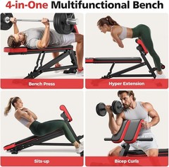 4 in 1 Fitness Equipment with Adjustable Bench for Core and Strength Training