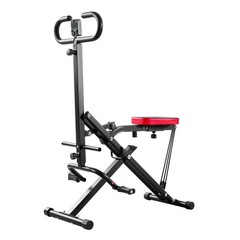 300lb Deep Squat Machine – Foldable Steel Frame, 5-Adjustable Seat, 3 Bands