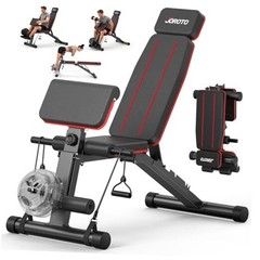 Adjustable Weight Bench for Home Gym, 1000 LBS Capacity, Foldable Incline red