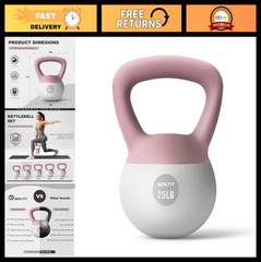 Soft Kettlebell Weights 5LB-25LB for Home Gym, Anti-Slip Fitness Training Equipm