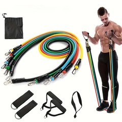 11PCS Resistance Bands Set TPE Exercise Bands for Home Gym Fitness Training
