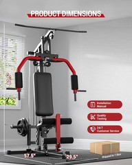5-in-1 Home Gym Equipment , Workout Machine with LAT Pulldown, 300LB Capacity