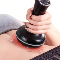 Electric Meridian Massage Brush with Heat & LED, 3-Speed Body Massager Black
