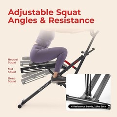 Adjustable Squat Assist Machine 5 Resistance Levels Home Gym Fitness Equipment