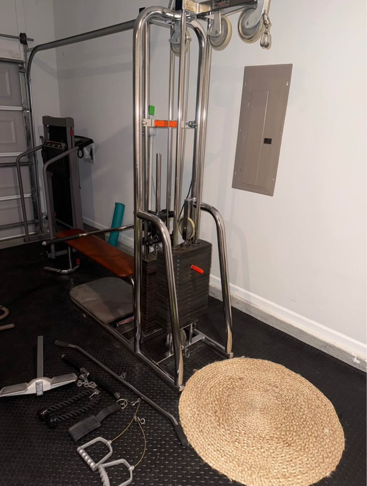 Used but refurbrished vintage Universal gym machine.