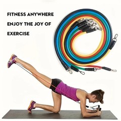 11PCS Resistance Bands Set TPE Exercise Bands for Home Gym Fitness Training