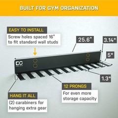 Home Gym Wall Rack Workout Gear Organizer Storage Barbells Chairs Lifting Bells