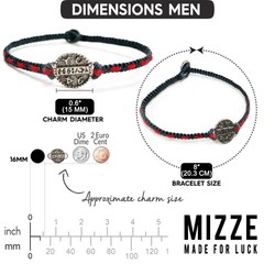 Men’s Health & Well Being Charm Bracelet in Silver on Macrame Crafted Bracele…