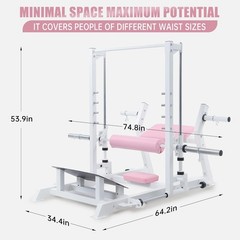 Hip Thrust & Glute Bridge Machine –770 lbs Plate-Loaded Power Rack,Smith Machine