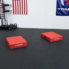 Titan Fitness Red Silencer Drop Pad Set Weightlifting Drop Pads 6in Crash Pads