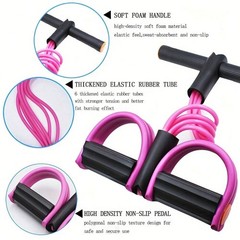 6-Tube Elastic Yoga Pedal Pull Rope Fitness Resistance Band For Full Body Wor…