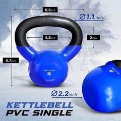 10lb Vinyl Coated Cast Iron Kettlebell for Home Gym, Strength & Fitness