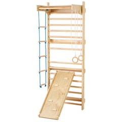 Uimoso Swedish Ladder Wall Gym 5 in 1 Wooden Indoor Playground Climbing Toys