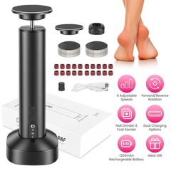 2 in 1 Adjustable Foot File Nail Grinder w/ Sandpaper Disks w/ Rotation Control