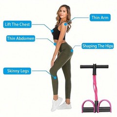 6-Tube Elastic Yoga Pedal Pull Rope Fitness Resistance Band For Full Body Wor…