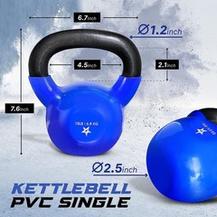 15 LB Vinyl Coated Cast Iron Kettlebell – Perfect for Home Strength Training