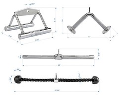 Fitvids BFLA-4C Home Gym System Multiple Grip Handles 4-Piece Combo