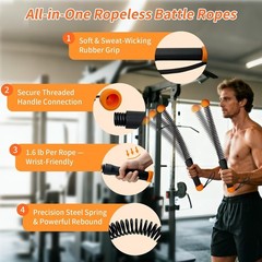 Ropeless Battle Ropes Weighted — 2 Pack Portable Cordless Battle Ropes for