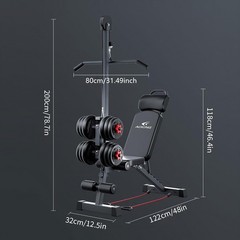 12-in-1 Home Gym LAT Pull Down & High Pulley System Full Body Training Machine