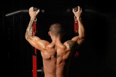 Stamina X Fortress Power Tower Home Gym Pull Up Fitness Workout Station, Red