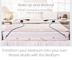 Bed Gym complete strength training system with dvd for queen or king size bed