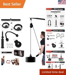 Heavy-Duty Fitness Pulley System with Detachable Handles for Full-Body Workouts