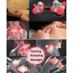 Shiatsu 3D Neck & Shoulder Massager with Heat, Deep Tissue Kneading Pillow
