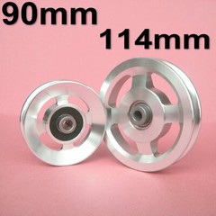 Universal 90/114mm Aluminium Alloy Bearing Pulley Wheel Cable Gym Equipment Part