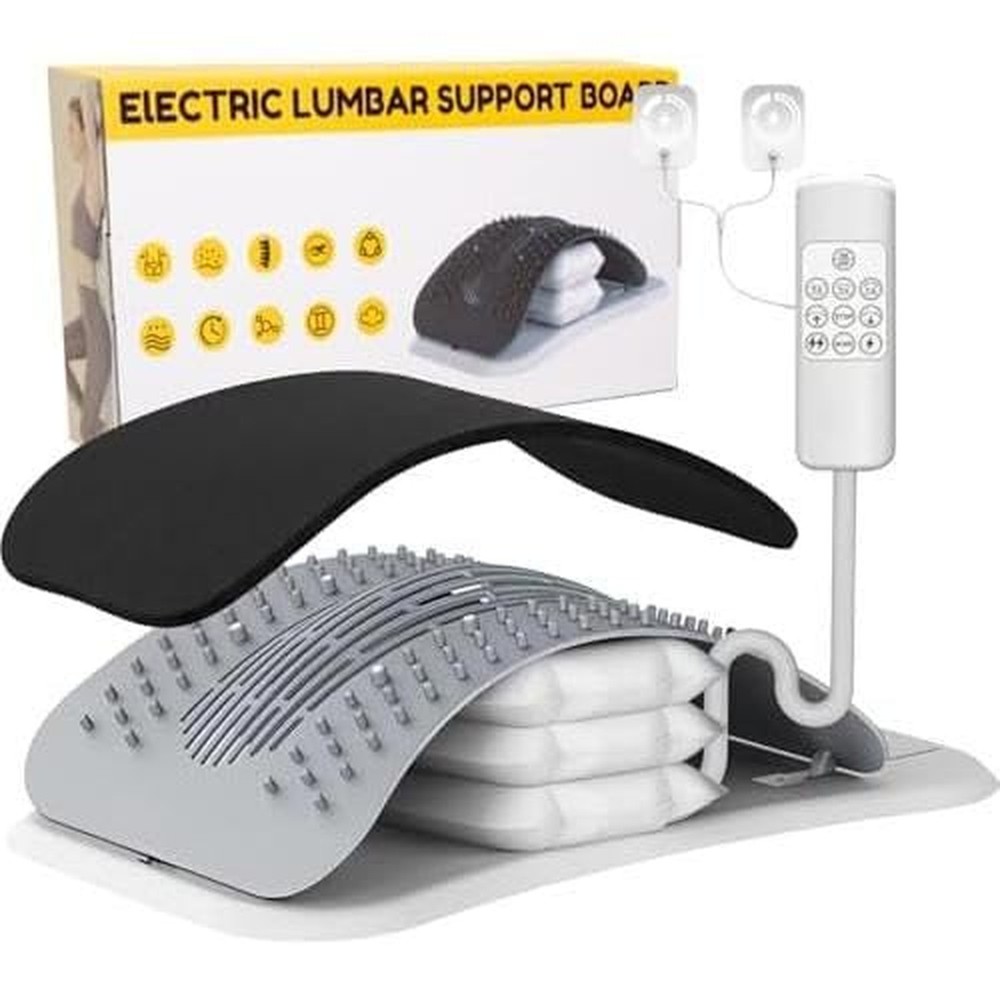 BREEV® Back Stretcher with EMS Electric Pulse Massage, Lumbar Support for L