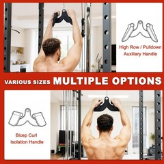 Fitvids LAT Pulldown Attachments, 5 Pieces Cable Machine Rowing Bar Set, Back…
