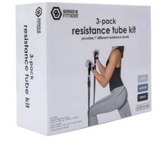 3 Pack 7 Level Resistance Tube Kit for Core, Upper & Lower Body Fitness Exercise