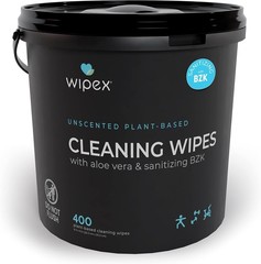 Gym & Fitness Cleaning Wipes 400ct Dispensing Bucket W/ Sanitizing BZK Hands