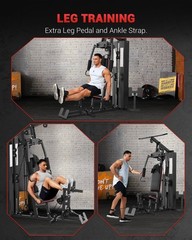Multifunctional Home Gym Equipment, Workout Station with 150LBS Weight Stack