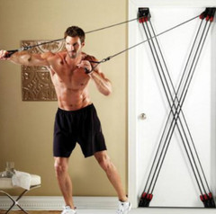 Fitness Resistance Rope Pull Training Belt, X-type Pull Rope, Complete Door Gym